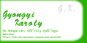 gyongyi karoly business card